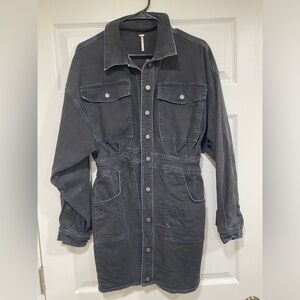 Free People Black Denim Dress
